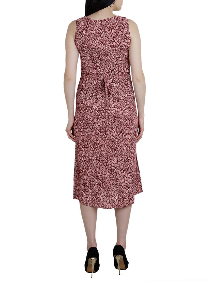 red printed a-line dress - 14912206 - Zoom Image - 3
