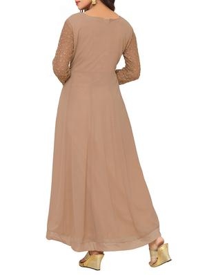 embroidered semi-stitched high-low suit - 14912447 - Standard Image - 3
