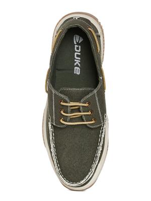 green Canvas lace up boatshoe - 14912567 - Standard Image - 3