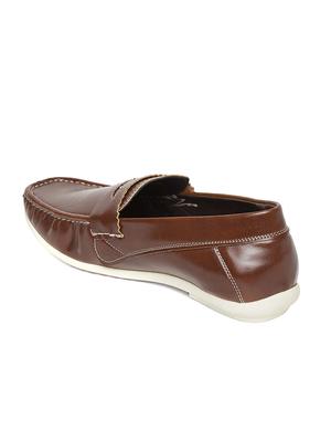 brown leatherette slip on loafer - 14912596 - Standard Image - 3