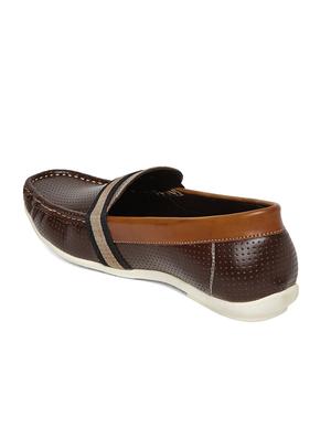 brown leatherette slip on loafer - 14912600 - Standard Image - 3
