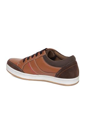 tan leatherette lace up sneaker - 14912608 - Standard Image - 3