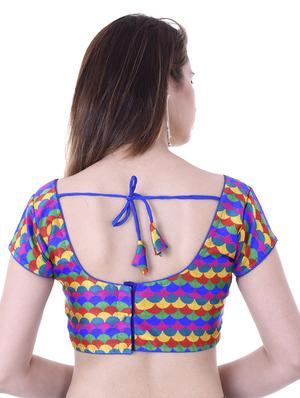 multi colored silk embroidered blouse - 14912761 - Standard Image - 3