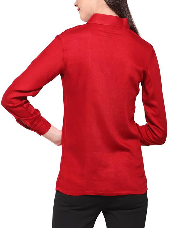 solid red rayon shirt - 14914841 - Zoom Image - 3