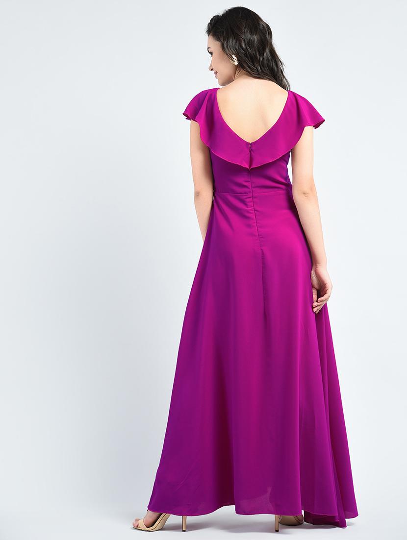 Boat neck gown dress - 14915213 - Zoom Image - 3