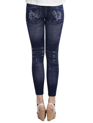 blue printed cotton jegging - 14915612 - Standard Image - 3