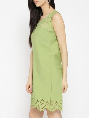 solid green a-line dress - 14915967 - Standard Image - 3