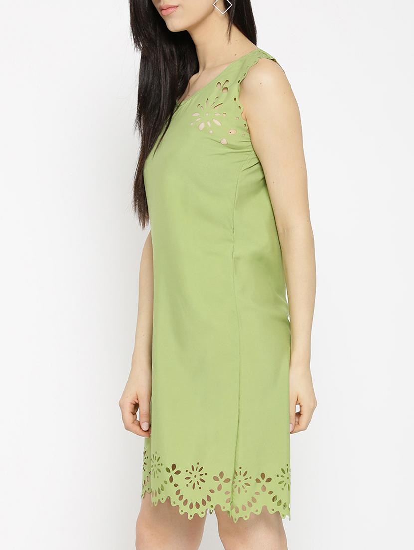 solid green a-line dress - 14915967 - Zoom Image - 3