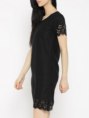 solid black a-line dress - 14915970 - Standard Image - 3