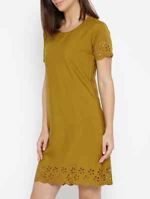 solid green a-line dress - 14915972 - Standard Image - 3