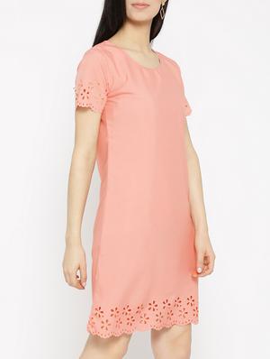 solid pink a-line dress - 14915975 - Standard Image - 3