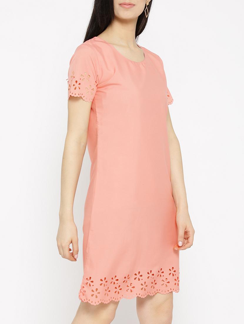solid pink a-line dress - 14915975 - Zoom Image - 3