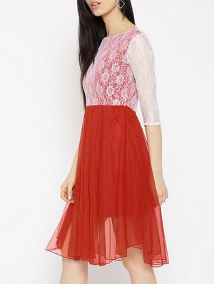 red fit & flare dress - 14915979 - Standard Image - 3