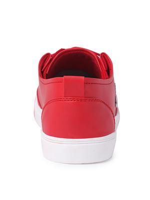 red leatherette lace up sneaker - 14916580 - Standard Image - 3