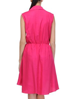 pink solid asymmetrical dress - 14917231 - Standard Image - 3