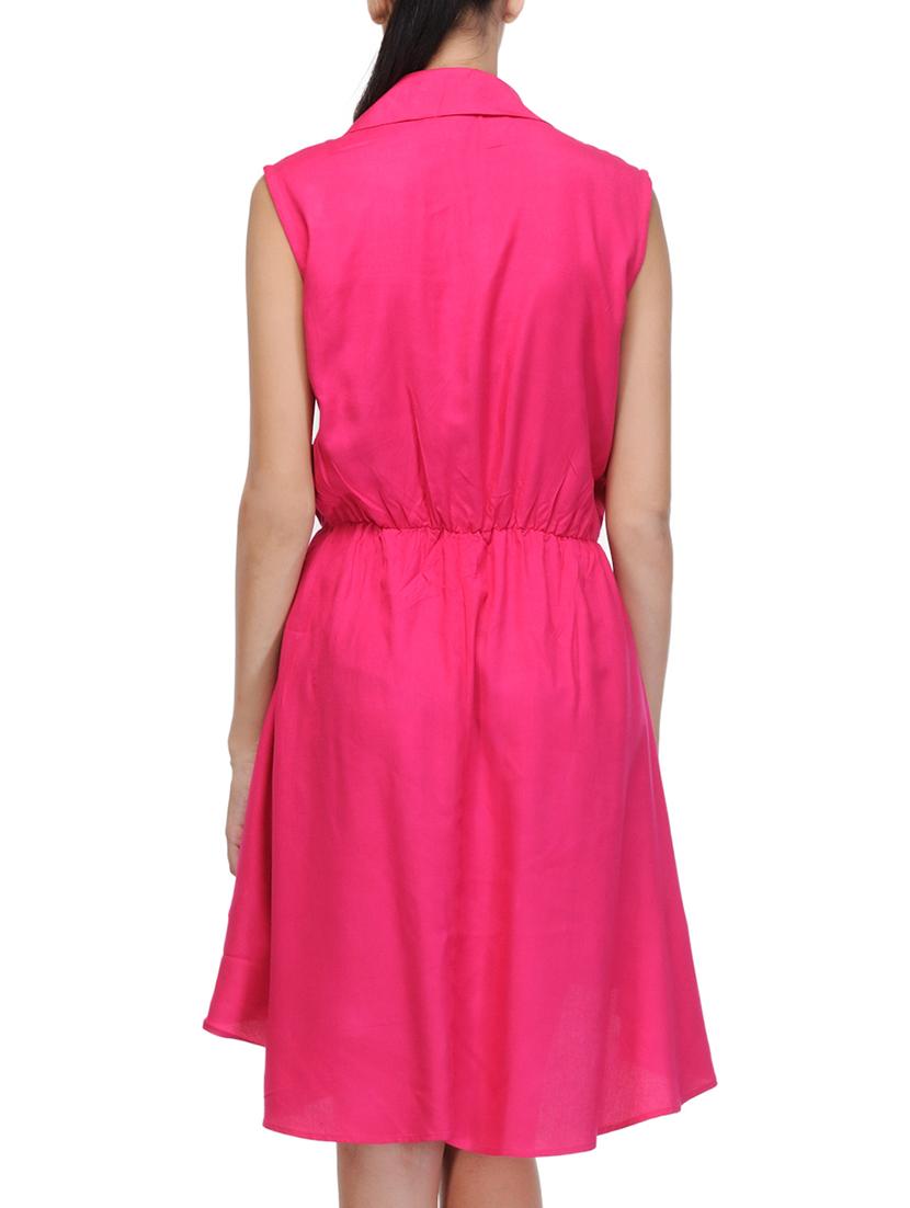 pink solid asymmetrical dress - 14917231 - Zoom Image - 3