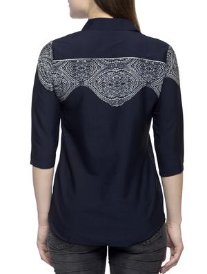 dark blue printed shirt - 14917274 - Standard Image - 3