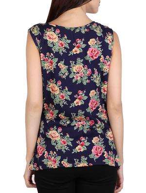 navy blue printed rayon top - 14918620 - Standard Image - 3