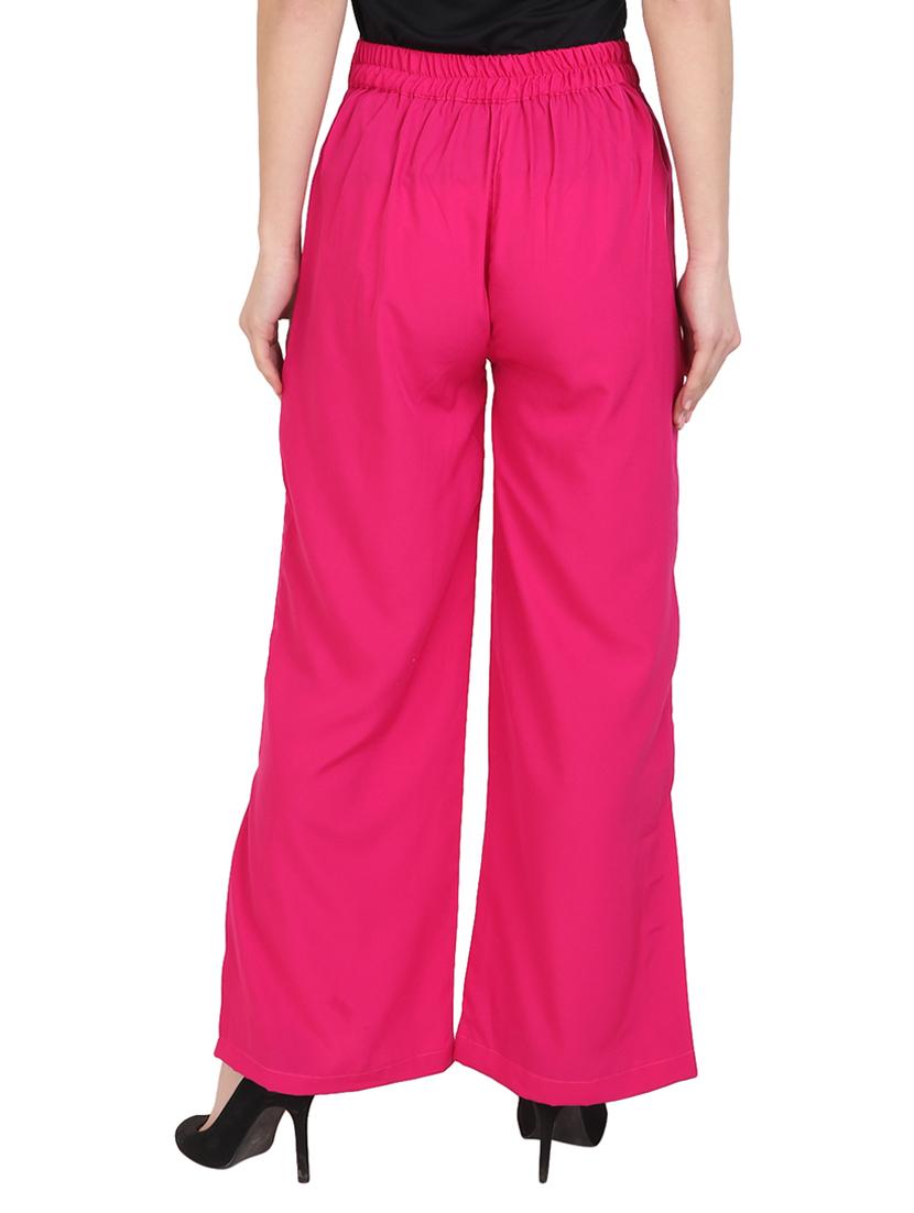 pink rayon straight palazzo - 14918938 - Zoom Image - 3