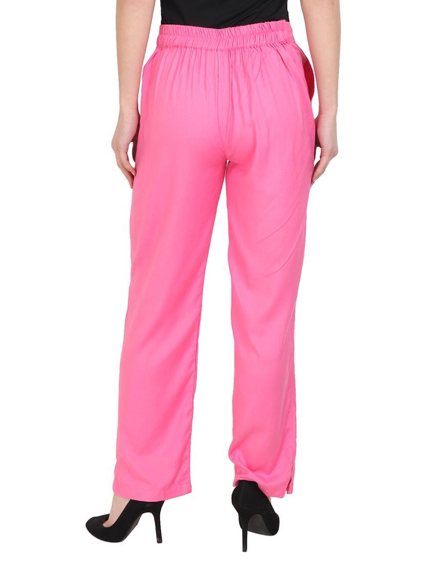 pink rayon straight palazzo - 14918944 - Zoom Image - 3