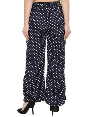 navy blue crepe palazzo - 14918948 - Standard Image - 3
