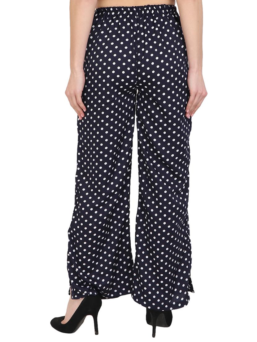 navy blue crepe palazzo - 14918948 - Zoom Image - 3