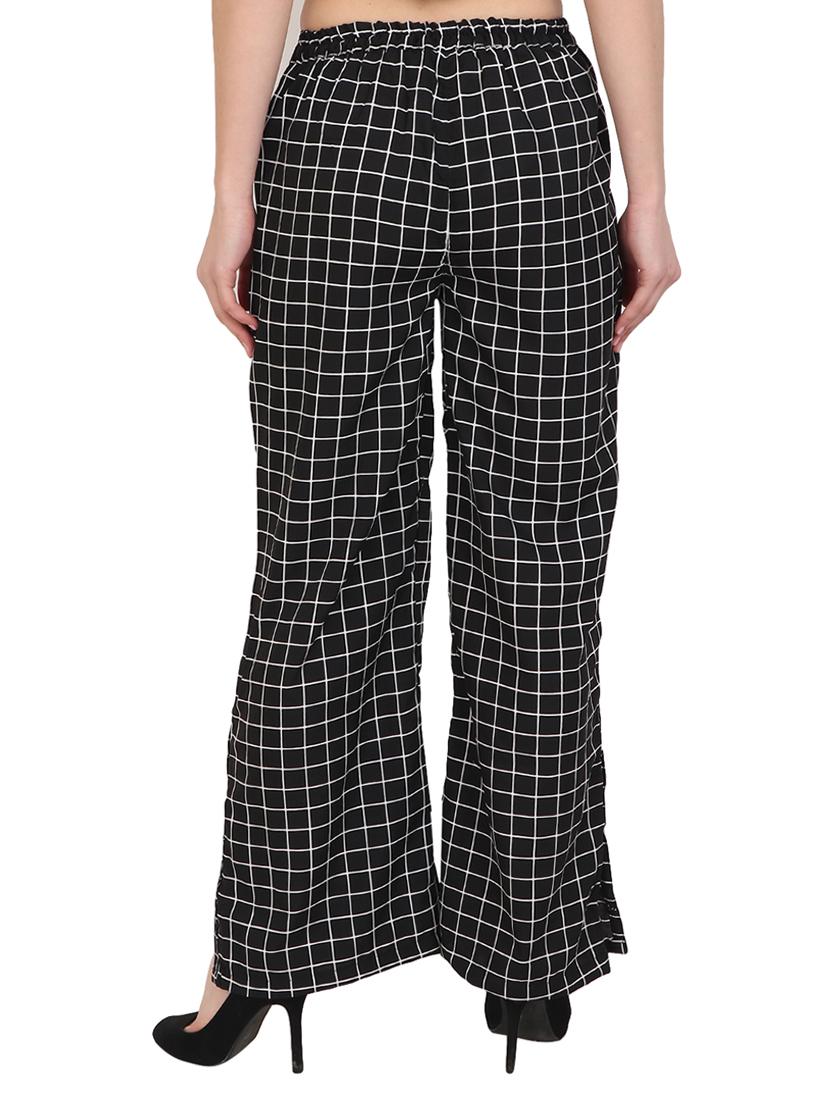 black checkered crepe palazzo - 14918957 - Zoom Image - 3
