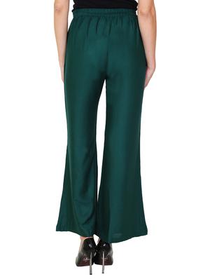 green rayon flared palazzo - 14918974 - Standard Image - 3