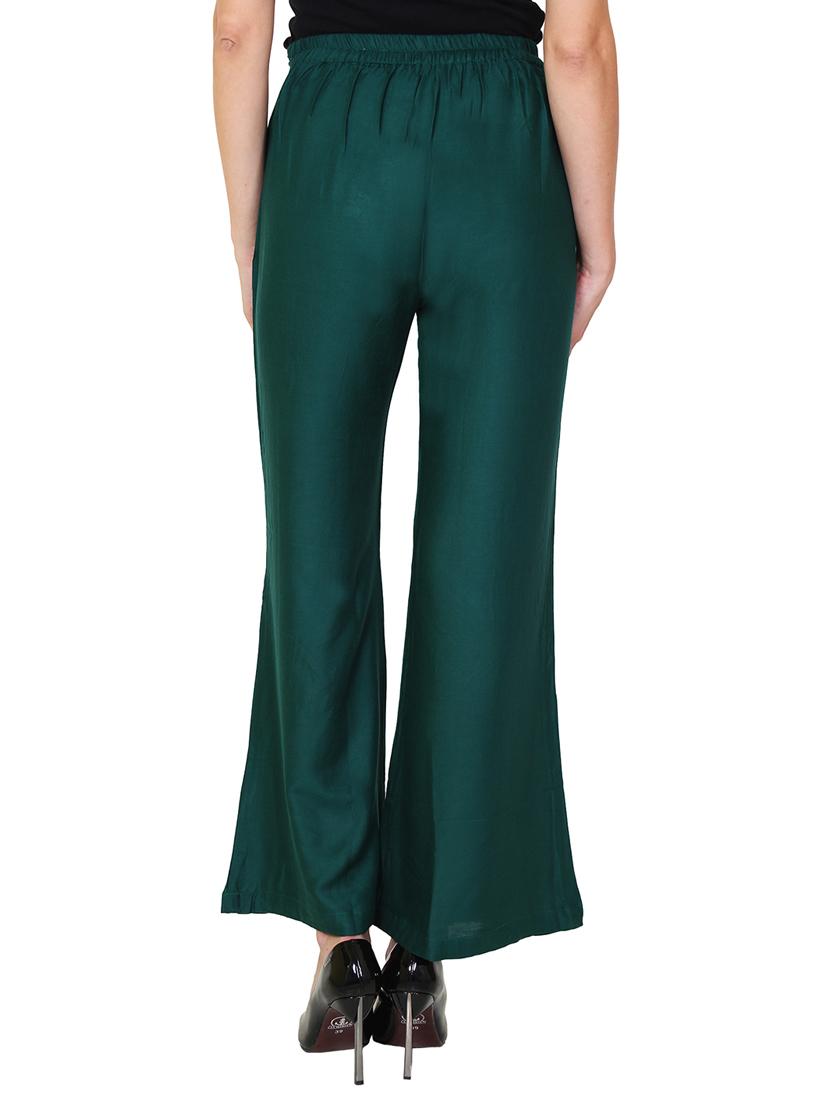 green rayon flared palazzo - 14918974 - Zoom Image - 3