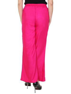 pink rayon flared palazzo - 14918977 - Standard Image - 3