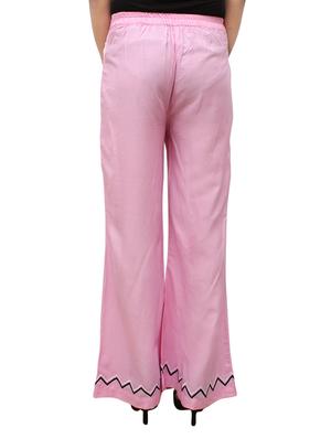pink rayon flared palazzo - 14918989 - Standard Image - 3