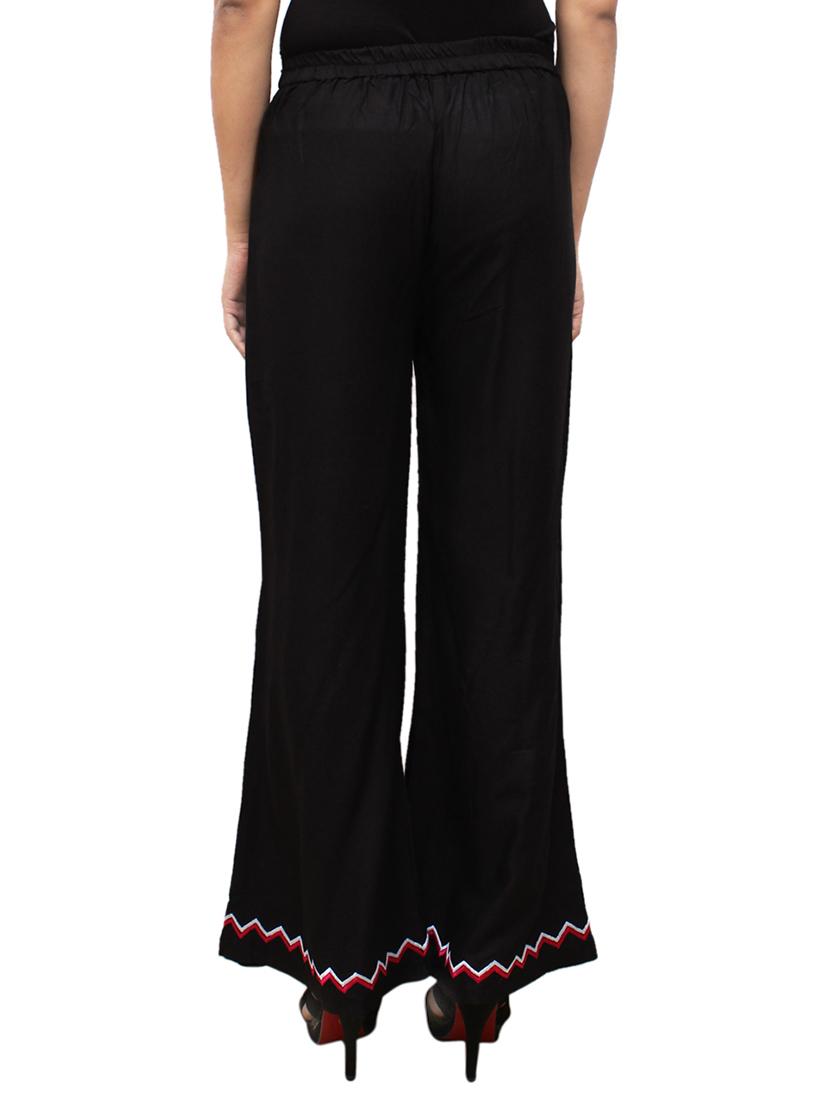 black rayon flared palazzo - 14918993 - Zoom Image - 3