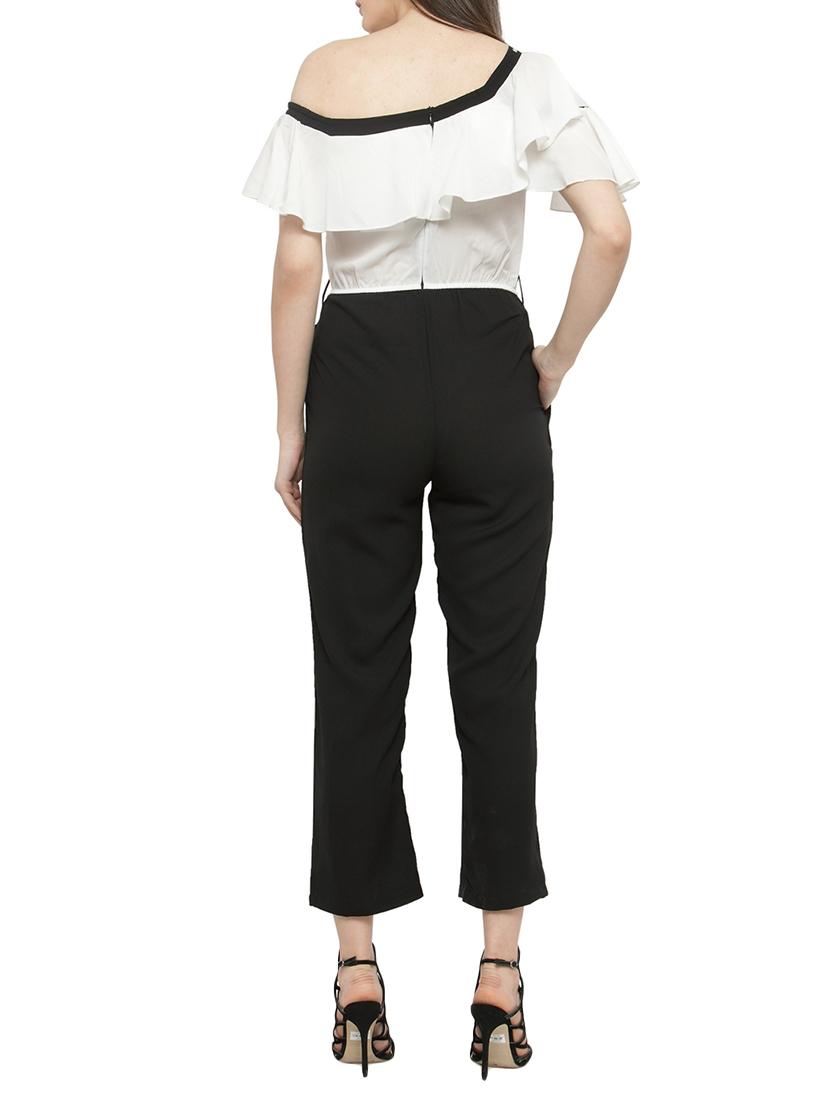 off shoulder ruffled full leg jumpsuit - 14919726 - Zoom Image - 3