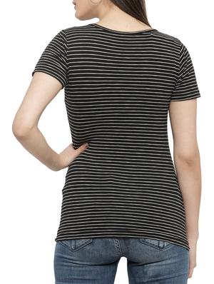 black striped cotton tee - 14919783 - Standard Image - 3