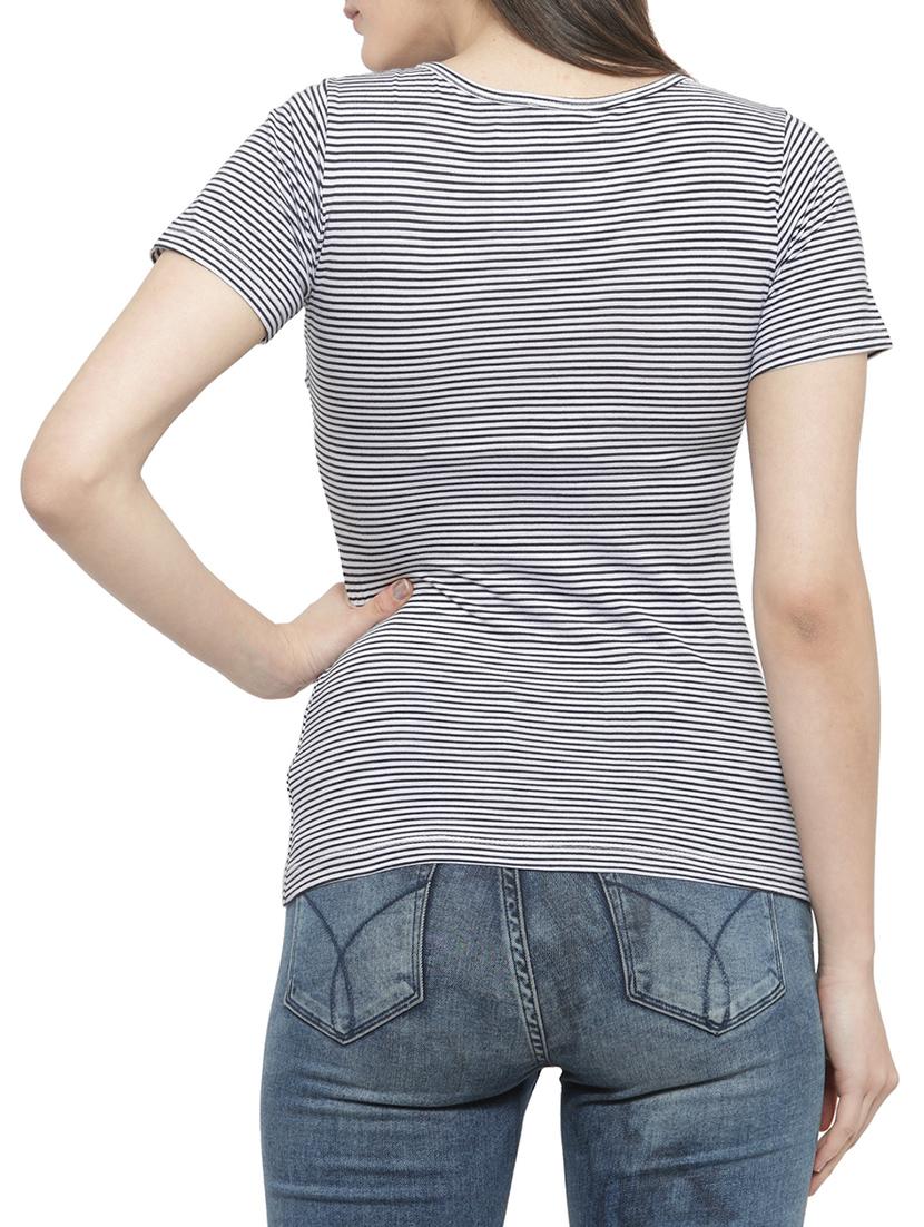 black striped cotton tee - 14919786 - Zoom Image - 3