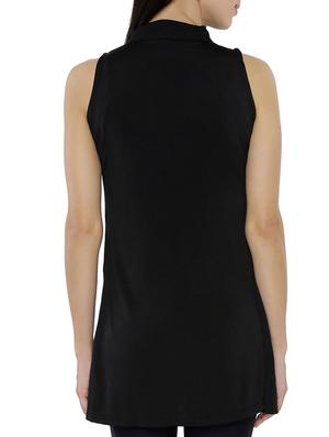 black synthetic layered kurti - 14920615 - Standard Image - 3