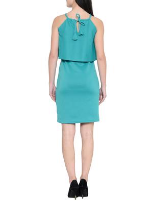 blue solid layered dress - 14921021 - Standard Image - 3