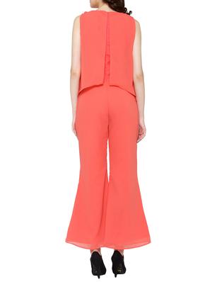 orange solid full leg jumpsuit - 14921050 - Standard Image - 3