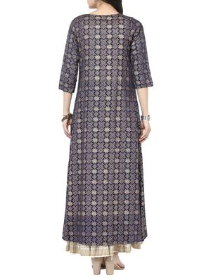 Embroidered kurta with skirt set - 14921203 - Standard Image - 3