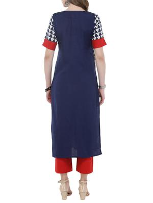 multi cotton blend kurta pant set - 14921207 - Standard Image - 3