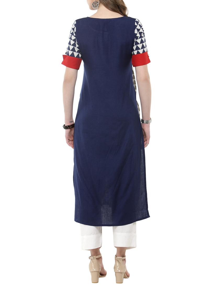 Geometric straight kurta & straight pant - 14921208 - Zoom Image - 3