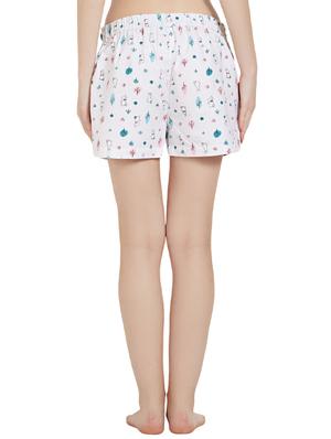 white cotton printed sleepwear shorts - 14921324 - Standard Image - 3