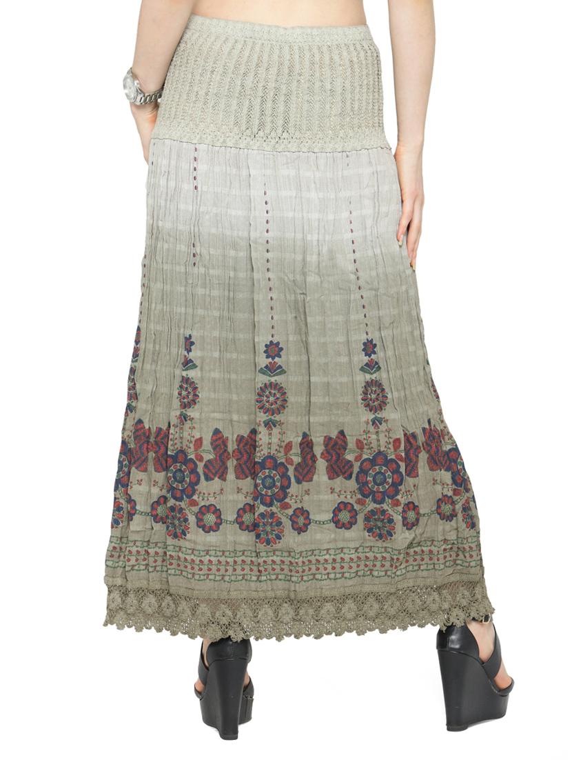 Grey cotton ombre printed maxi skirt - 14921468 - Zoom Image - 3