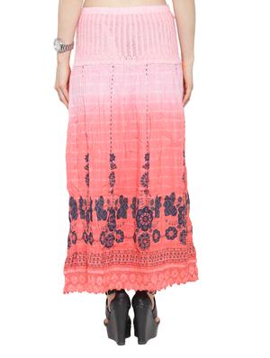 pink cotton ombre printed maxi skirt - 14921470 - Standard Image - 3