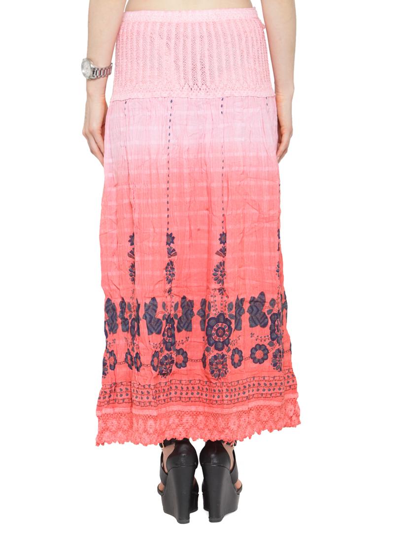pink cotton ombre printed maxi skirt - 14921470 - Zoom Image - 3