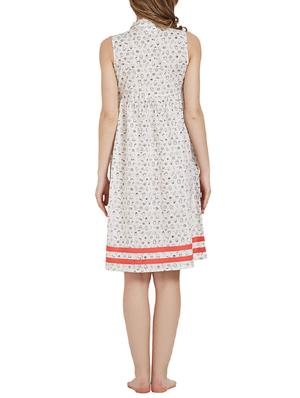white cotton printed nighty - 14921573 - Standard Image - 3
