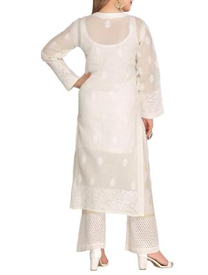 ada yellow cotton straight kurta - 14923020 - Standard Image - 3