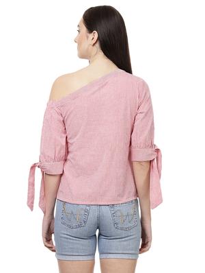 single shoulder striped top - 14923857 - Standard Image - 3