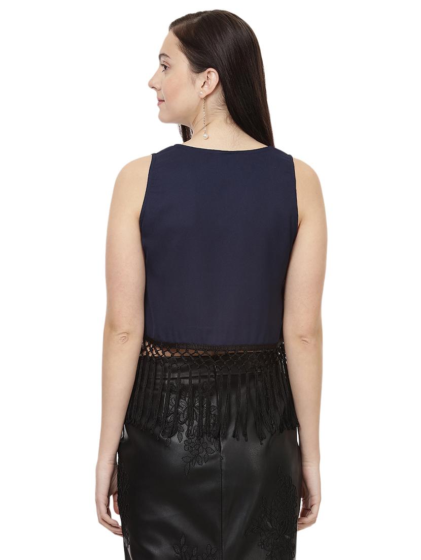 fringed lace sleeveless top - 14923860 - Zoom Image - 3