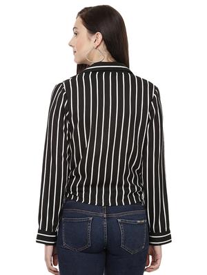 striped wrap polyester top - 14923865 - Standard Image - 3